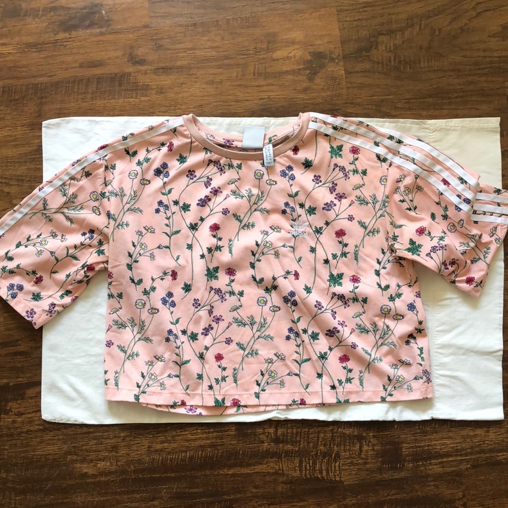 Adidas floral crop top